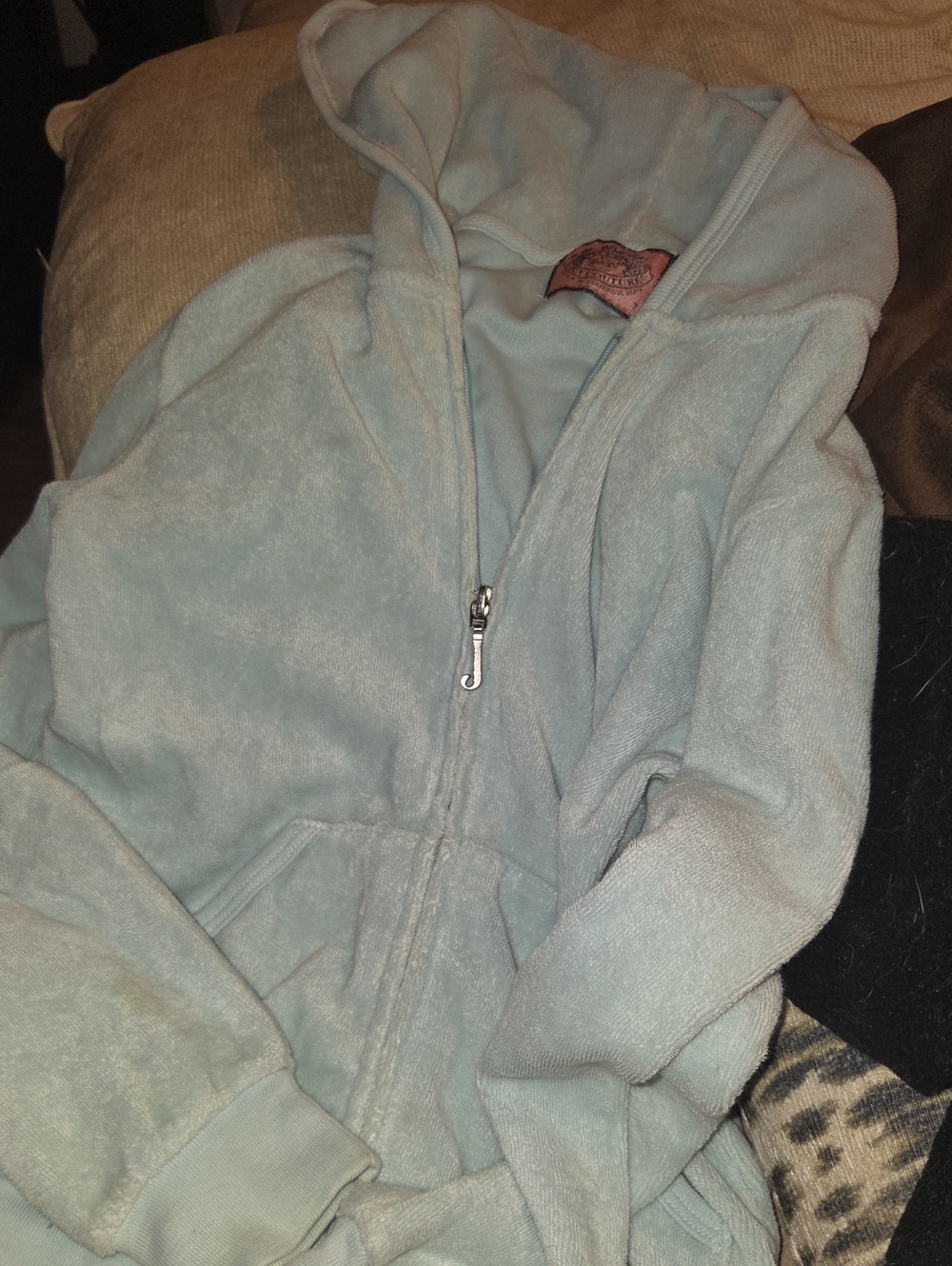 Juicy Couture light blue zip hoodie jacket Lt Girl Size 7